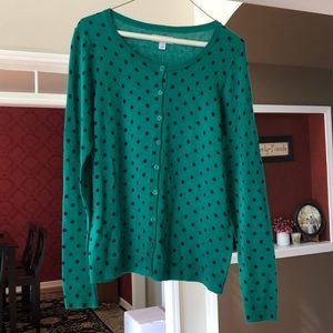 Green Polkadot Cardigan